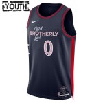 Maillot NBA Philadelphia 76ers Tyrese Maxey Nike 2023-24 City Edition Navy Swingman - Enfant